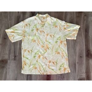 Tommy Bahama Men's 100% Silk Short Sleeve Hawaiian Shirt‎ Relaxed Fit Tropical L
